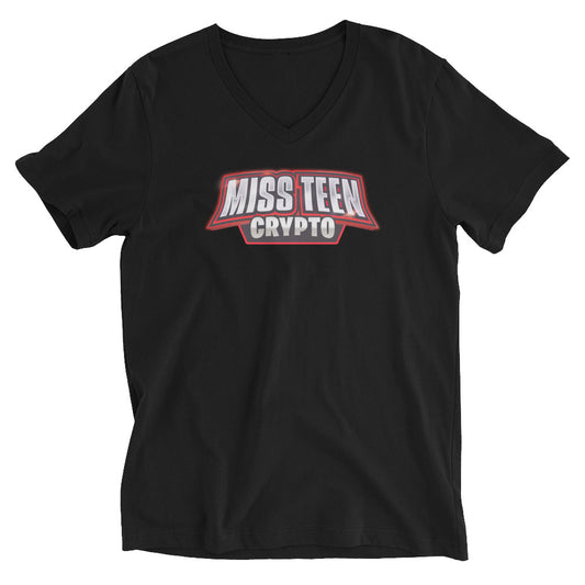 Miss Teen Crypto logo Unisex Short Sleeve V-Neck T-Shirt