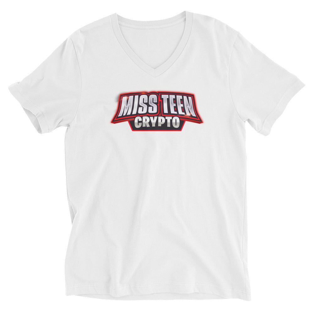 Miss Teen Crypto logo Unisex Short Sleeve V-Neck T-Shirt