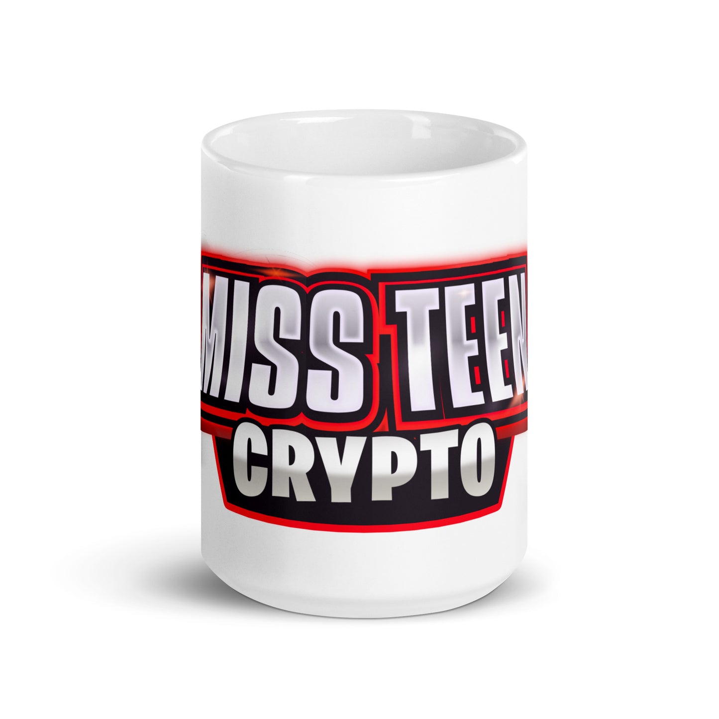 Miss Teen Crypto White glossy mug